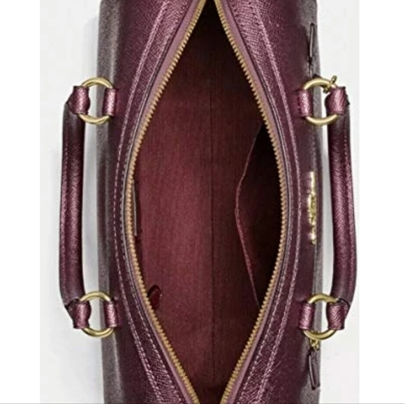 New Coach Rowan Satchel Crossbody Purses Handbags Metallic Wine - Picture 4 of 6